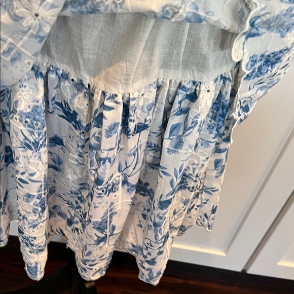 En Saison Blue and White Floral Mini Dress S - Picture 5 of 9